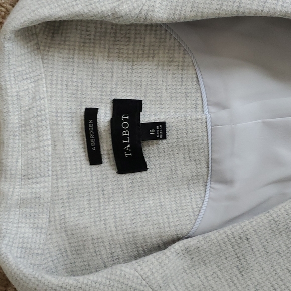 Talbots Aberdeen Pique Blazer in Light Grey 16 - Picture 2 of 3